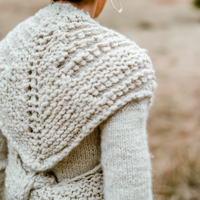 slow fashion natural wool shawl