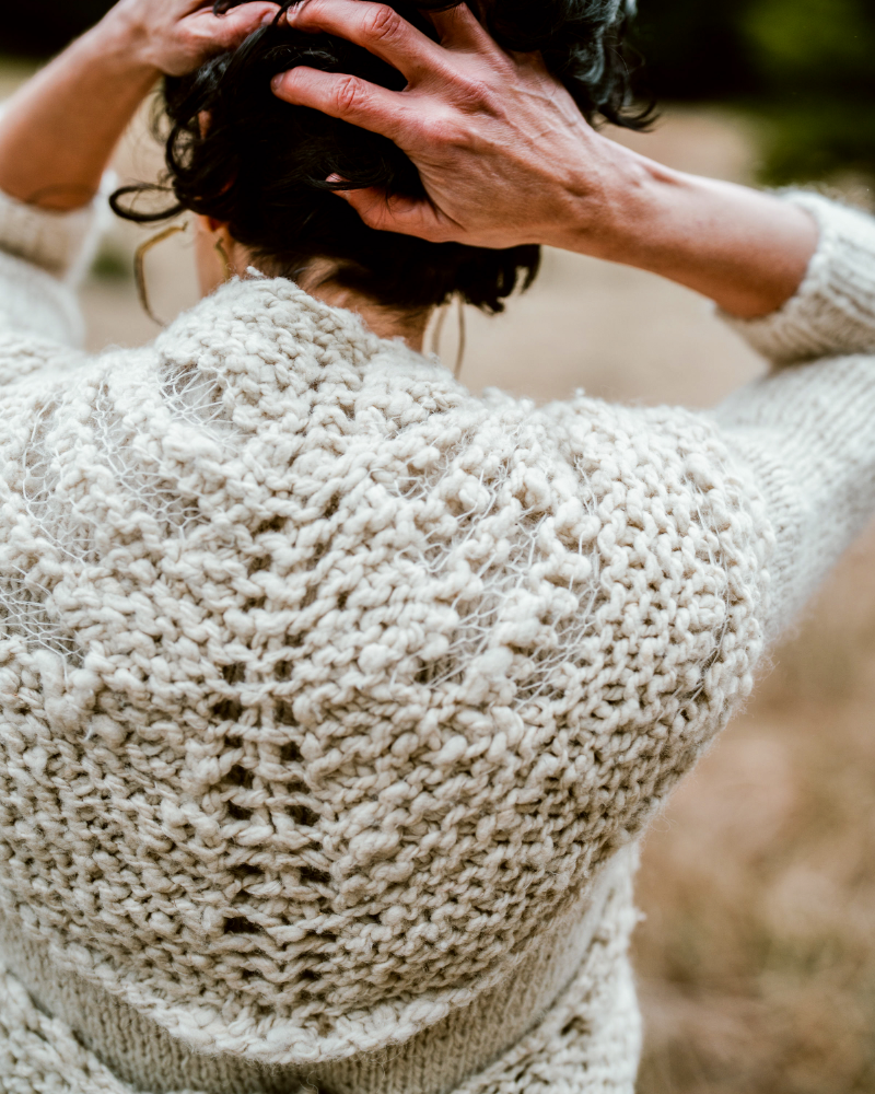 slow fashion natural wool shawl