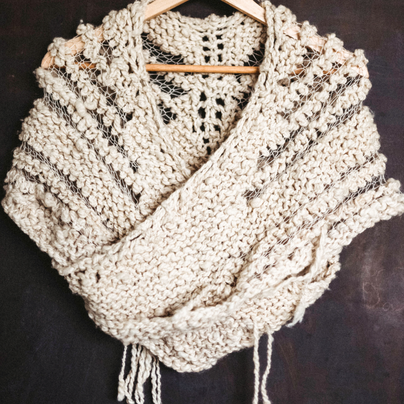 slow fashion natural wool shawl