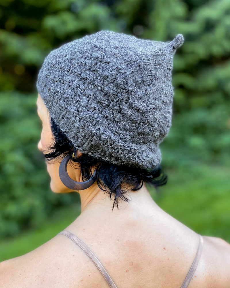 slow fashion wool Canadian hand knit toque natural